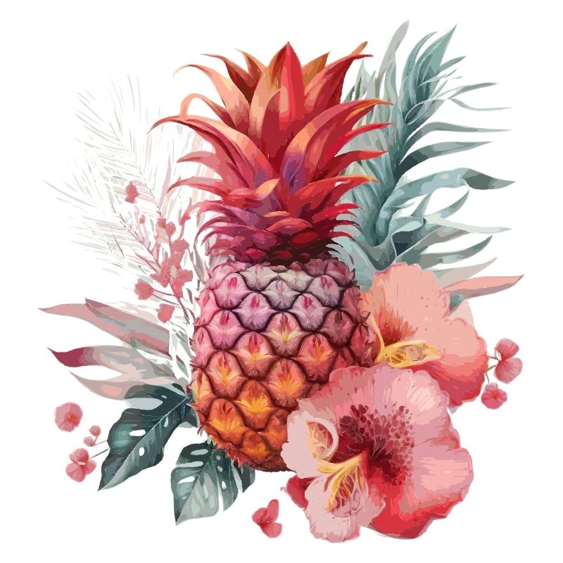 Ananas aux fleurs
