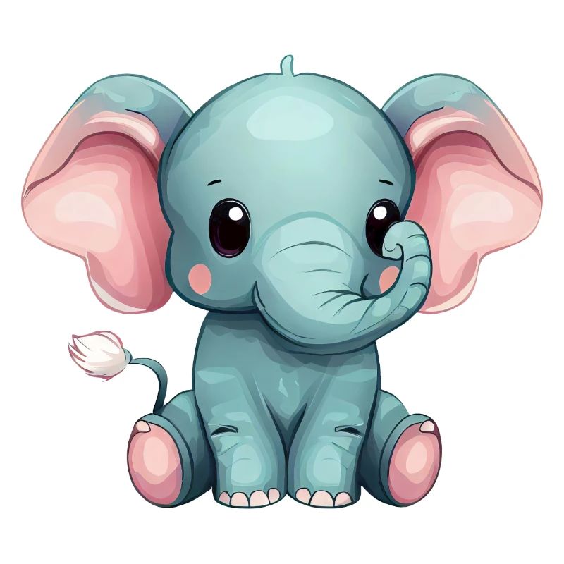 Mignon éléphant gris assis