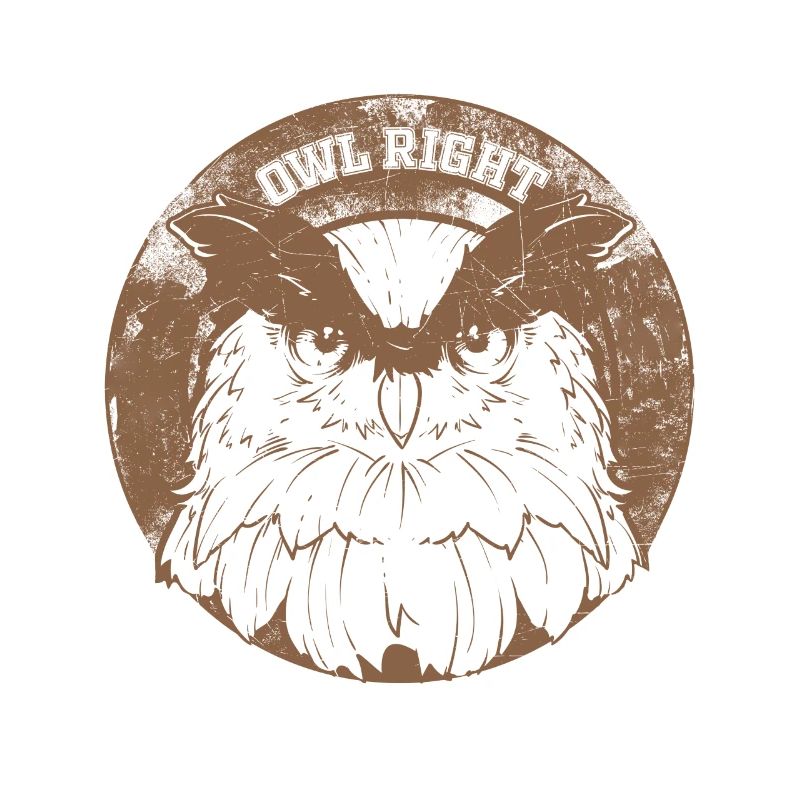 Owl Right Alright Eule Wortspiel