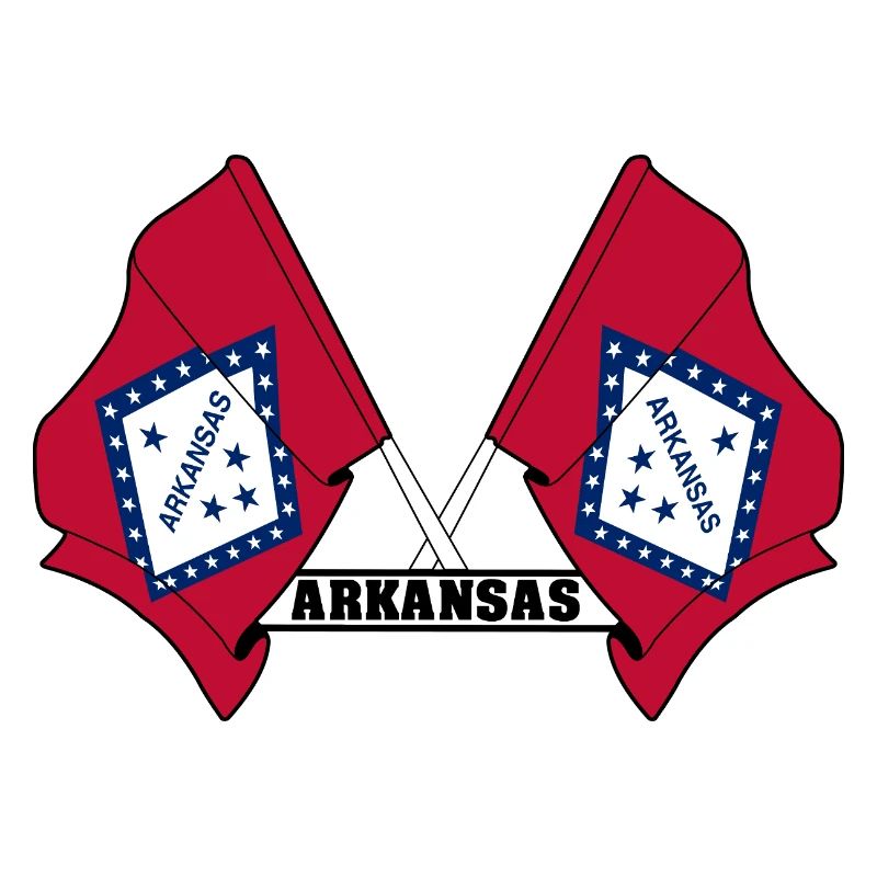 Deux drapeaux texte « ARKANSAS »