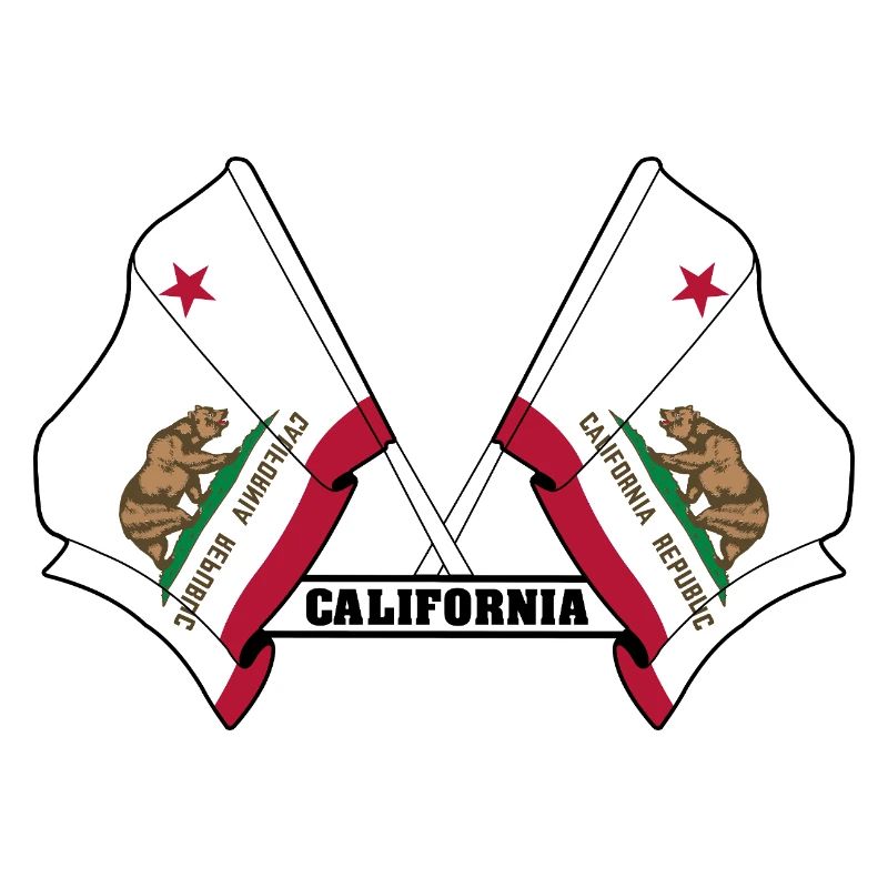 Two flags text CALIFORNIA