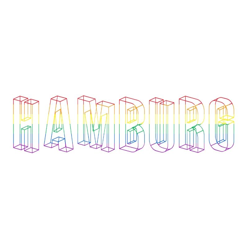 Drapeau arc en ciel CSD de Hambourg 3D