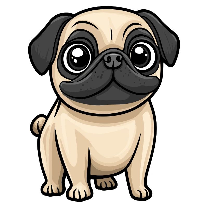 Mops Hund Comic Baby