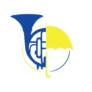 ombrello e corno blu