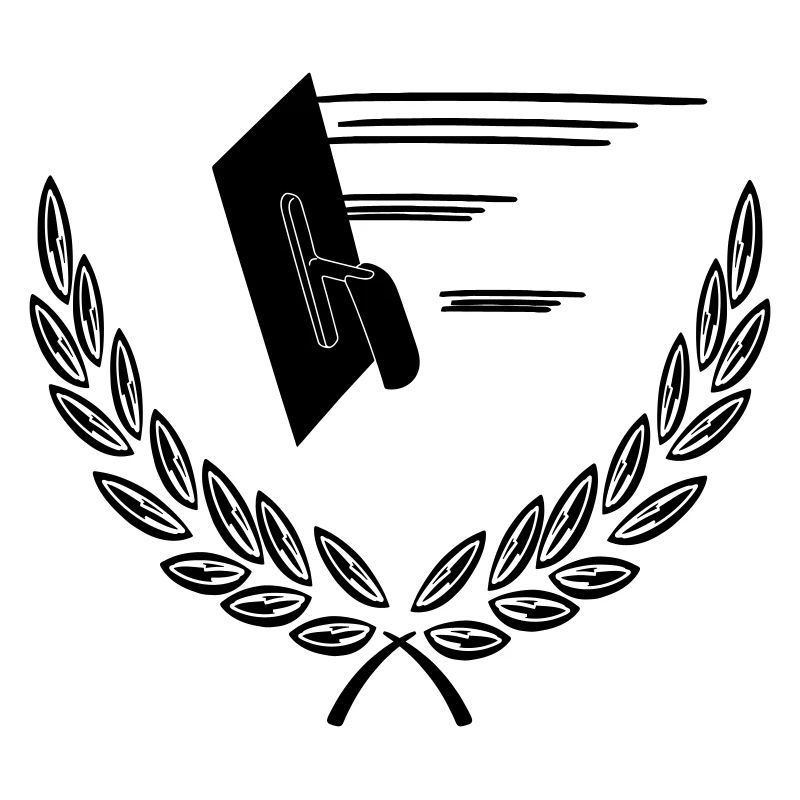 Spatula plasterer in laurel wreath Plasterer logo