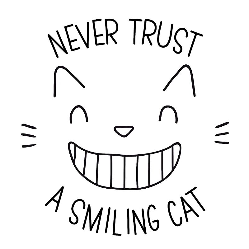 NEVER TRUST A SMILING CAT