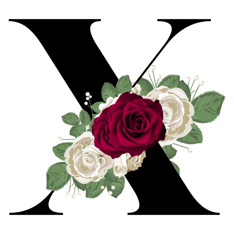 lettre X fleuris
