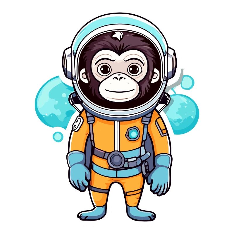 Monkey Astronaut Illustration