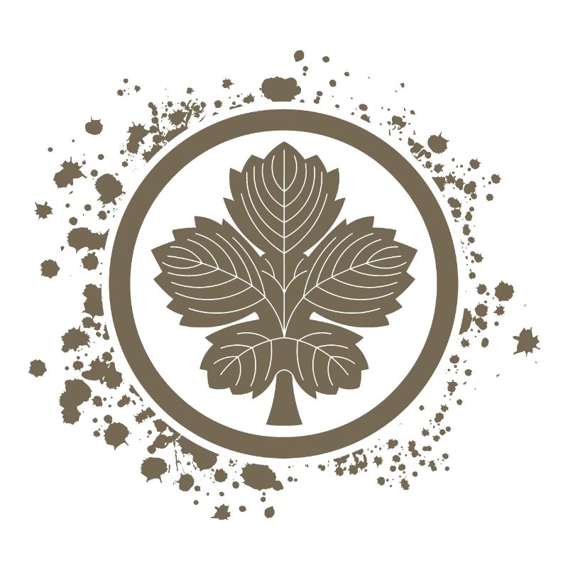 Leaf kamon brown circle splash