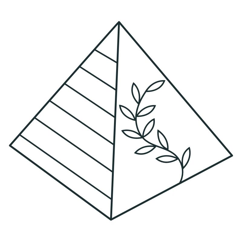 Pyramide mit Blumenbewuchs