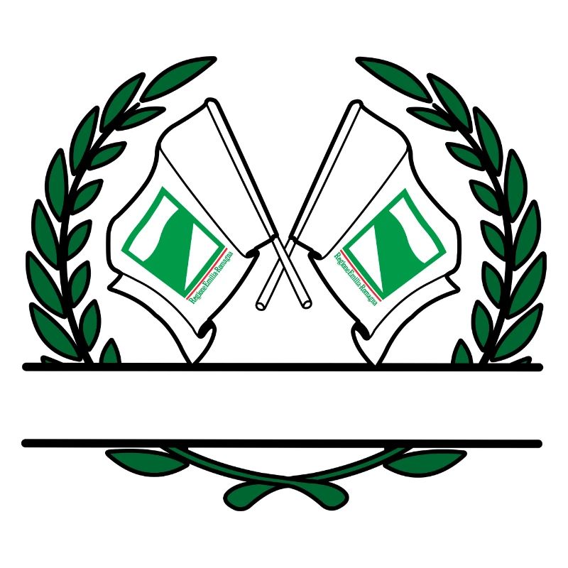 Fahnen Emilia Romagna Lorbeerkranz Banner