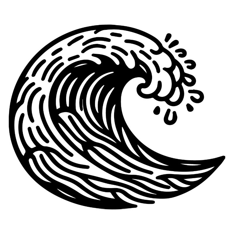 vague minimaliste, vacances à la mer, surf