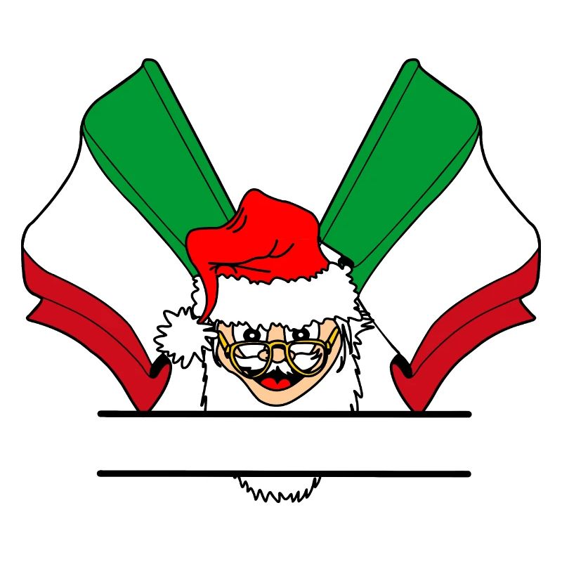 Drapeau du Père Noël Italie porte-drapeau