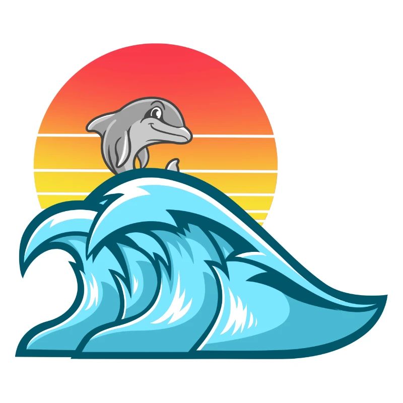 Dolphine Sunset Wave Designs