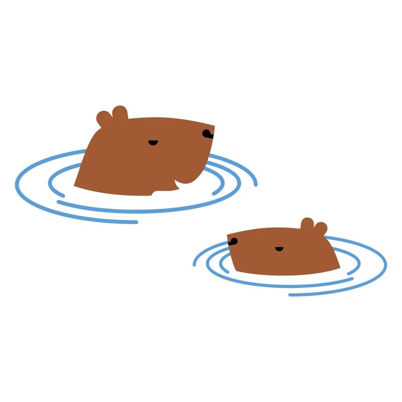 Capybara taking a bath