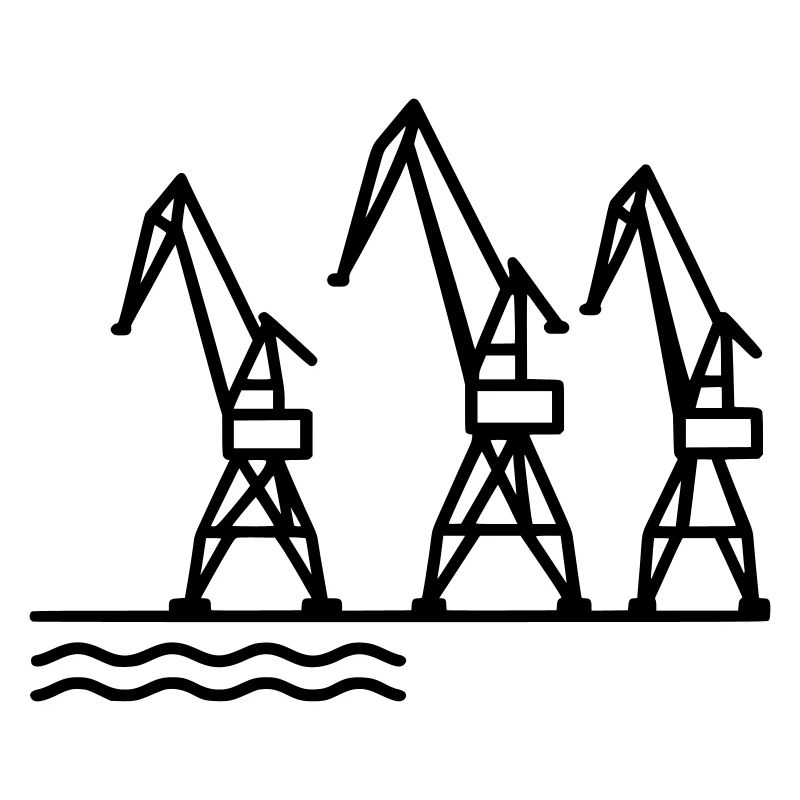 Architecture minimaliste de grue Szczecin