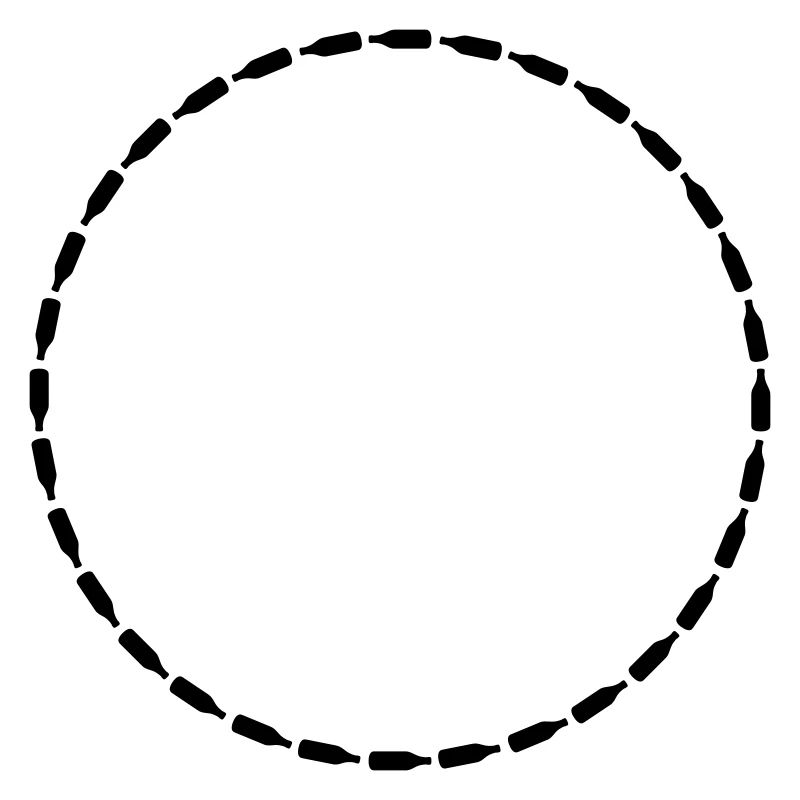 Beer Bottles Circle Frame