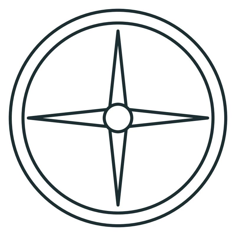 Compass rose with points