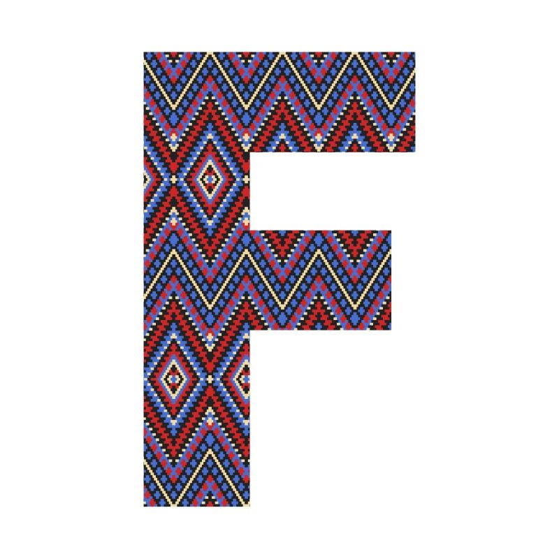 Monogram Letter F- geometric pattern