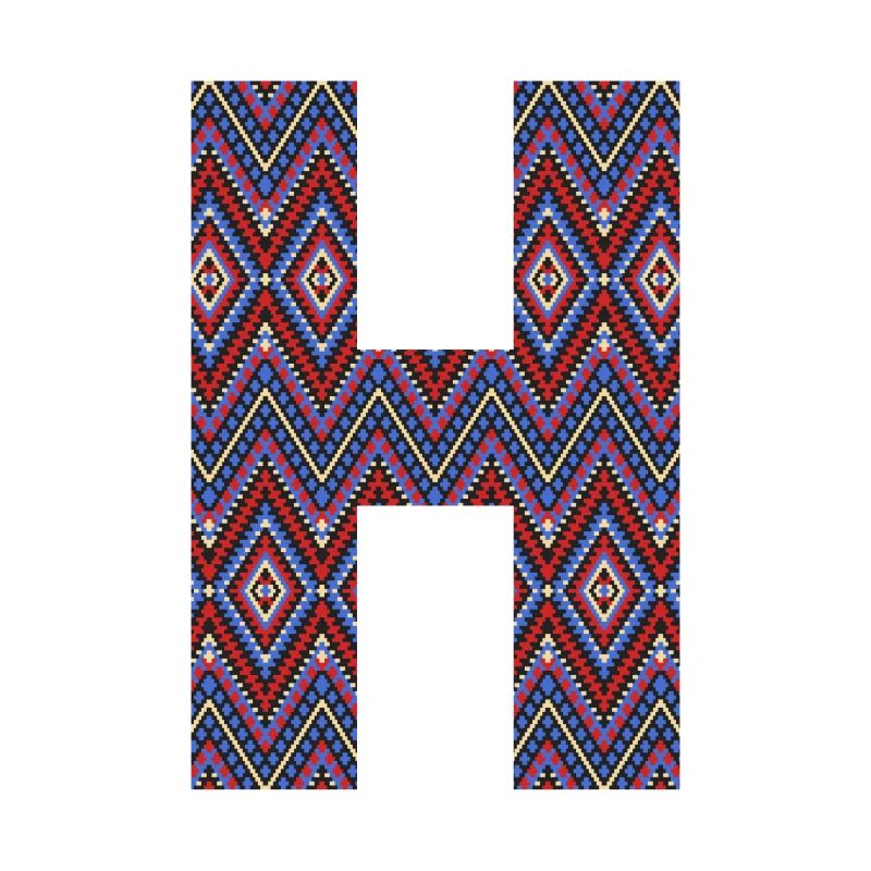 Monogram Letter H- geometric pattern