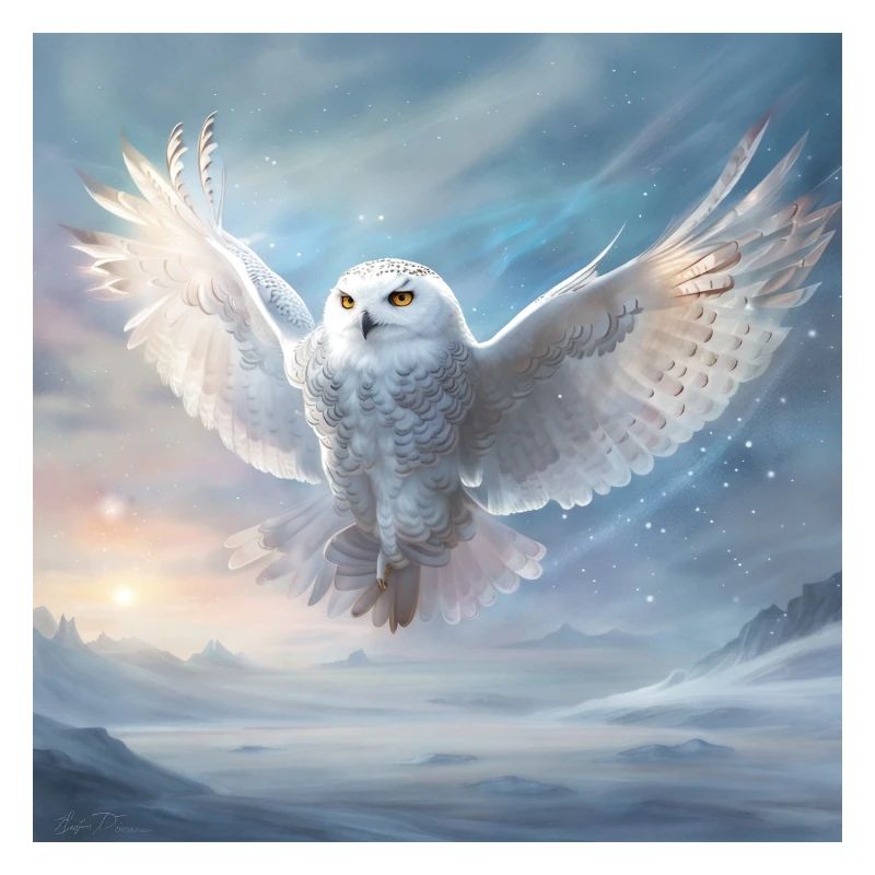 Flug der Schnee-Eule