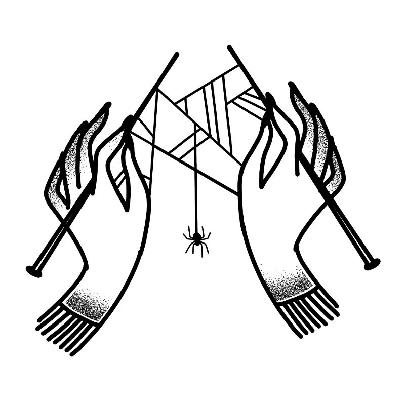 Witchcore Boho Hands Knitting Spiderwebs
