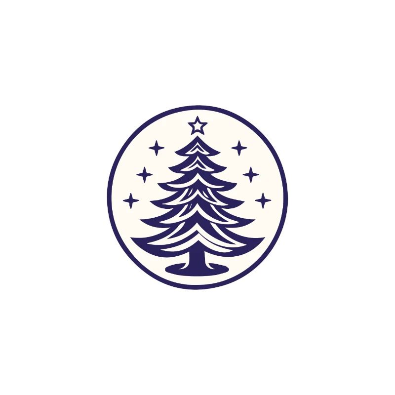 Weihnachtsbaum Emblem Tannenbaum oder Christbaum
