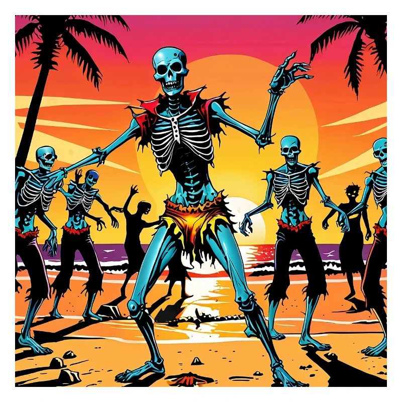 dancing at sunset