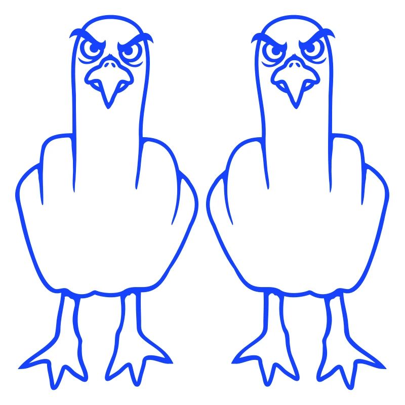 2 Möwen Mittelfinger Beleidigung Stinkefinger Team