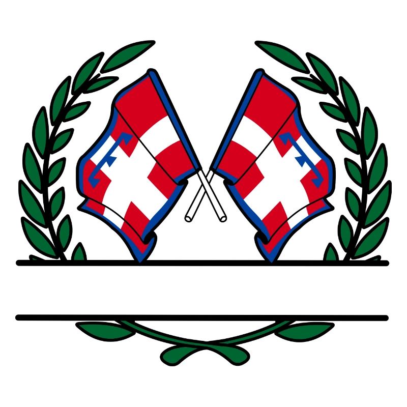 Drapeaux Piémont couronne de laurier bannière