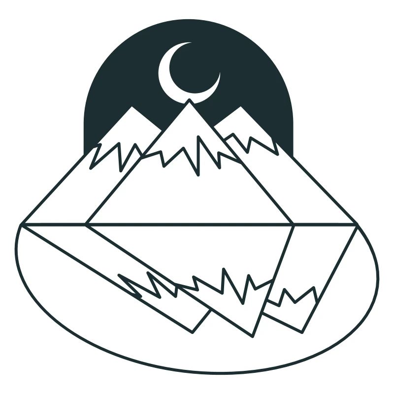 BOHO Moon Mountains Gipfel und Reflexion