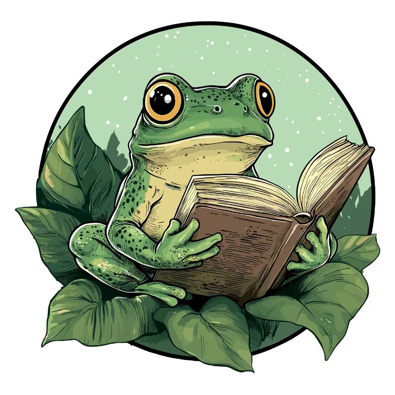 Cottagecore Frog with Book
