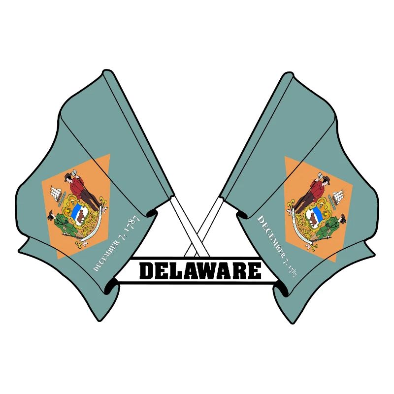 Two flags text DELAWARE