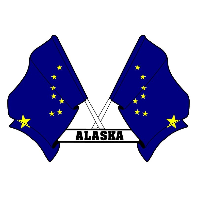 Deux drapeaux texte ALASKA