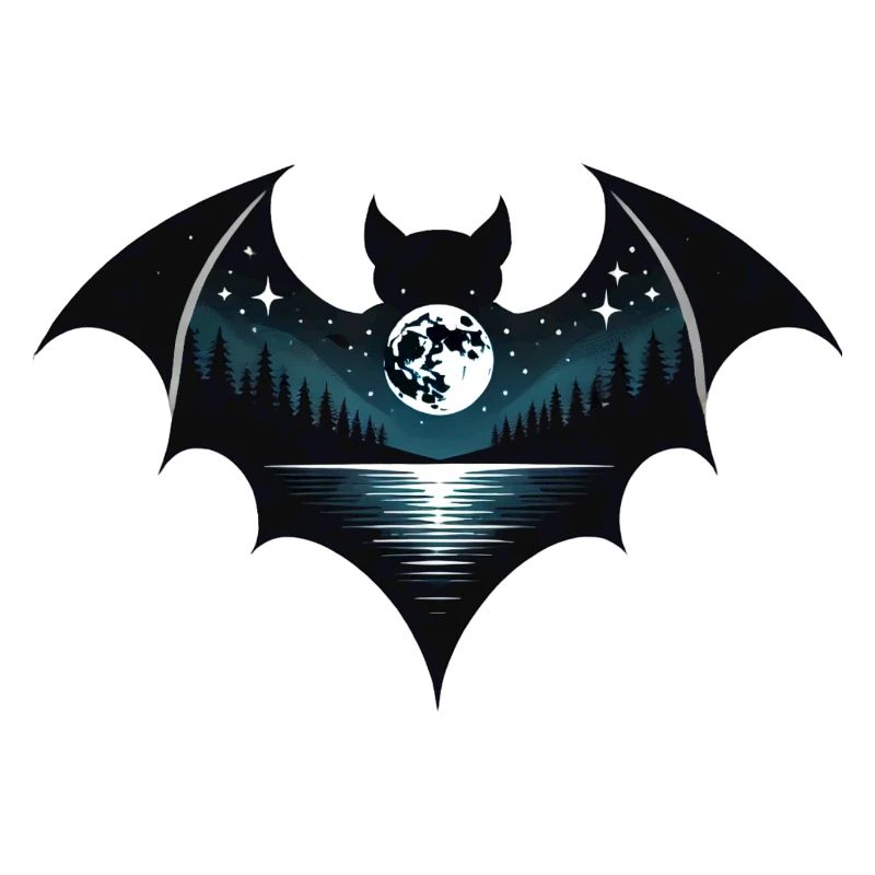 Bat with night sky
