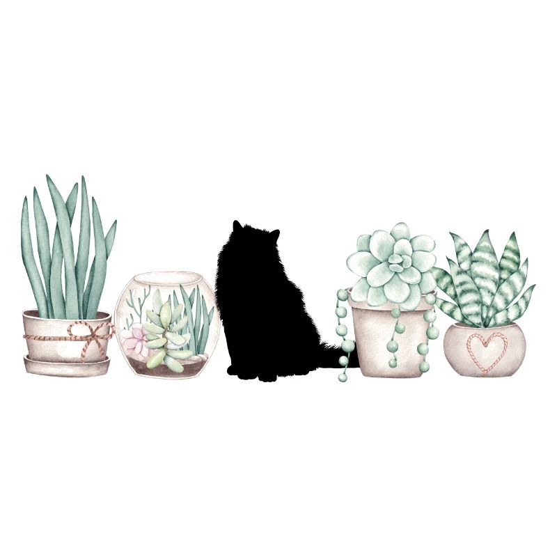 Chat et chatons De Fleuri Cactus