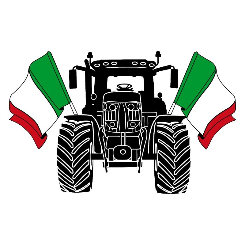 Tractor two flags Italy