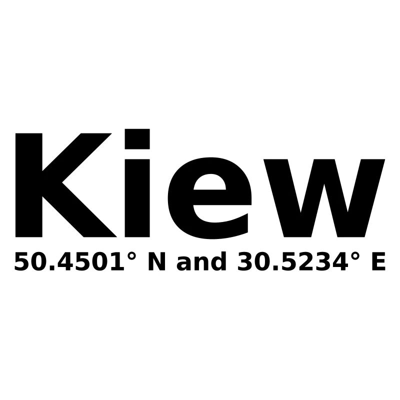 Kiev - with geo coordinates horizontal