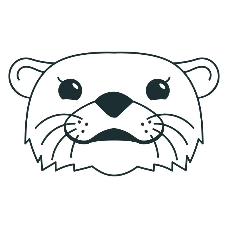 Black and white shape otter face
