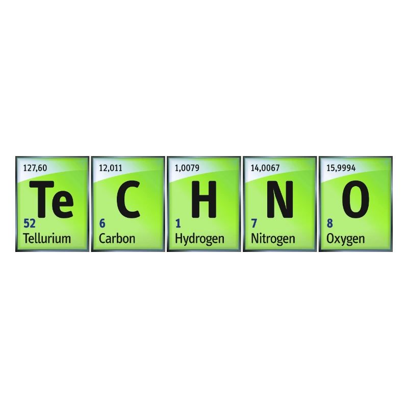 Periodic table Carbon Nitrogen Oxygen TeCHNO green