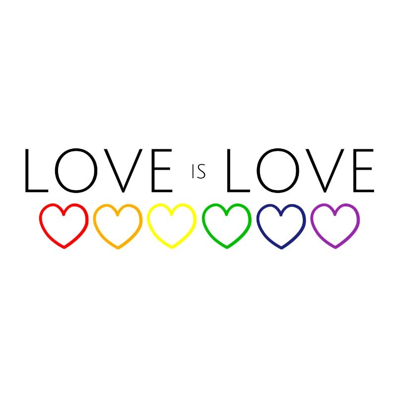 Love is Love Heart Chain Rainbow