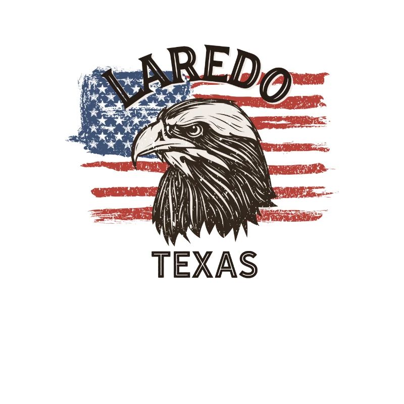 Drapeau des États-Unis Eagle Texas Vintage Laredo