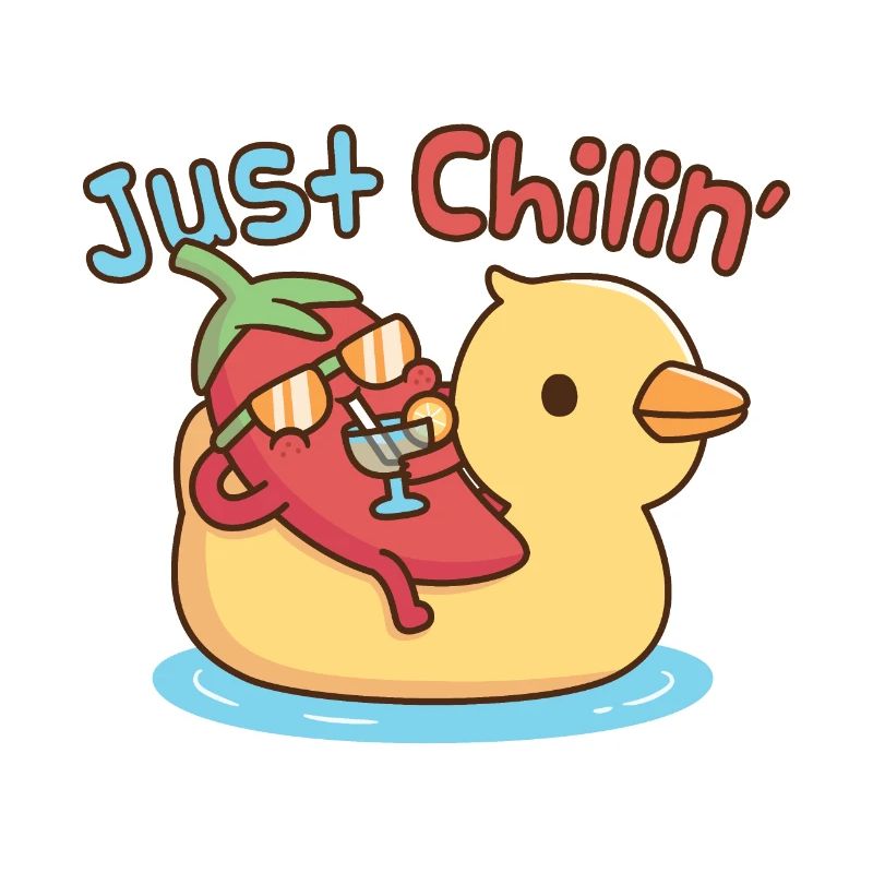 Funny Chili On Duck Pool Float Just Chilin