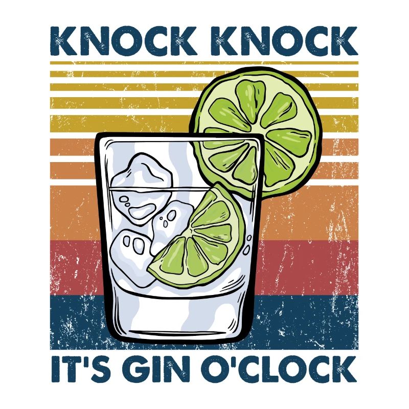 Knock Knock It’s Gin O’clock - Pun Gin
