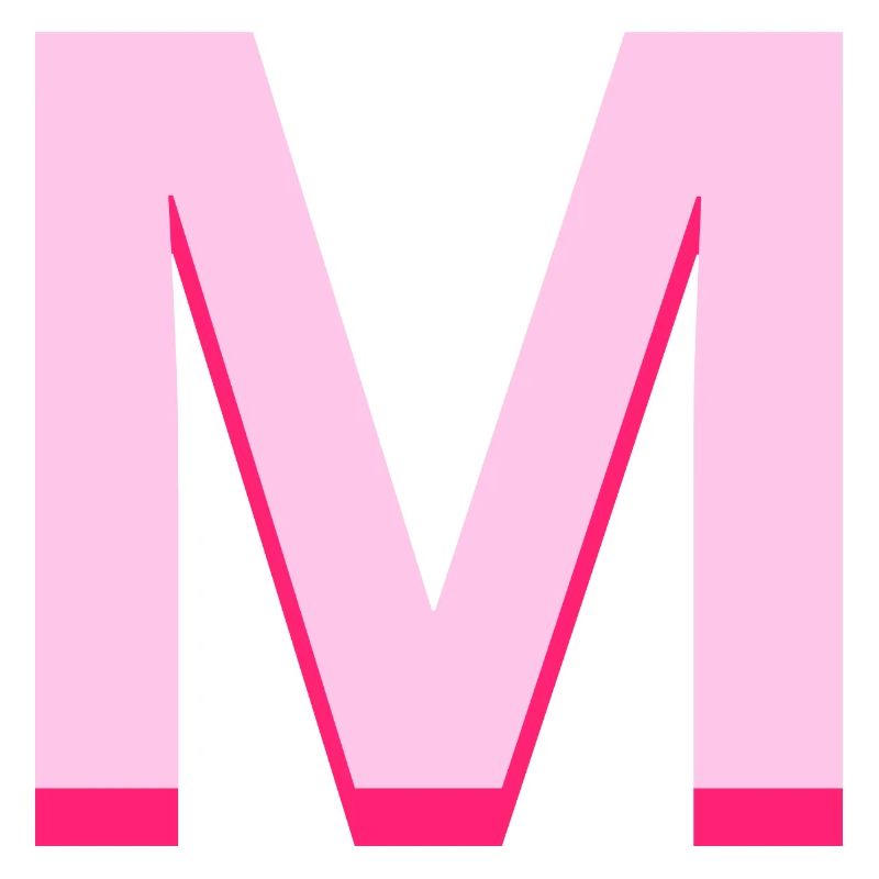Lettre m rose pop et moderne