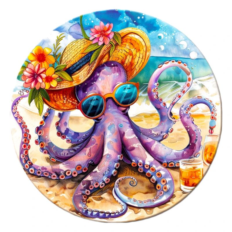 Squid with coneflower