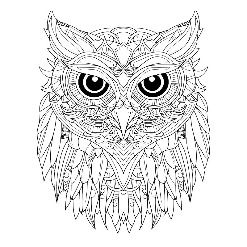 Essence de hibou abstrait : Interprétation complexe de l’art au trait