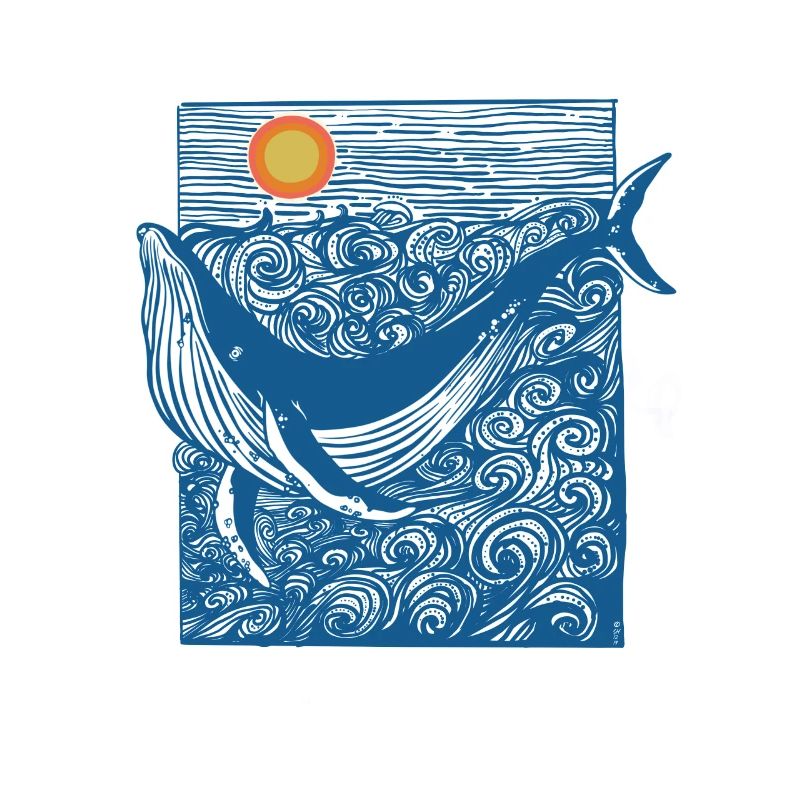 Oceaan walvis doodle