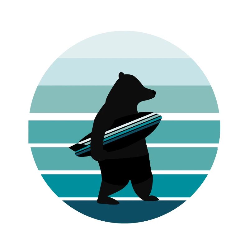Surf surfer bear blue white