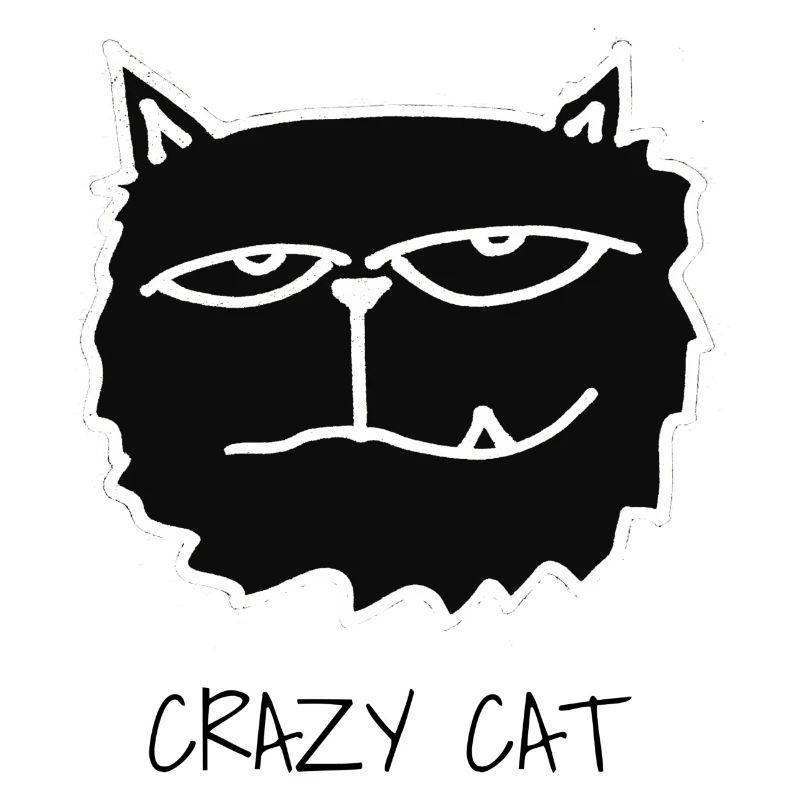 CRAZY CAT black cat comic style